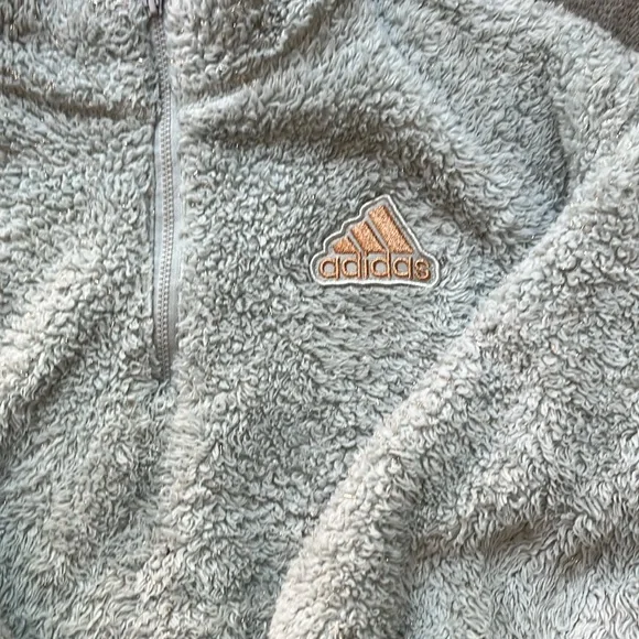 Adidas Girl Loose Fit Glitter Sherpa Pull Over - Picture 3 of 9